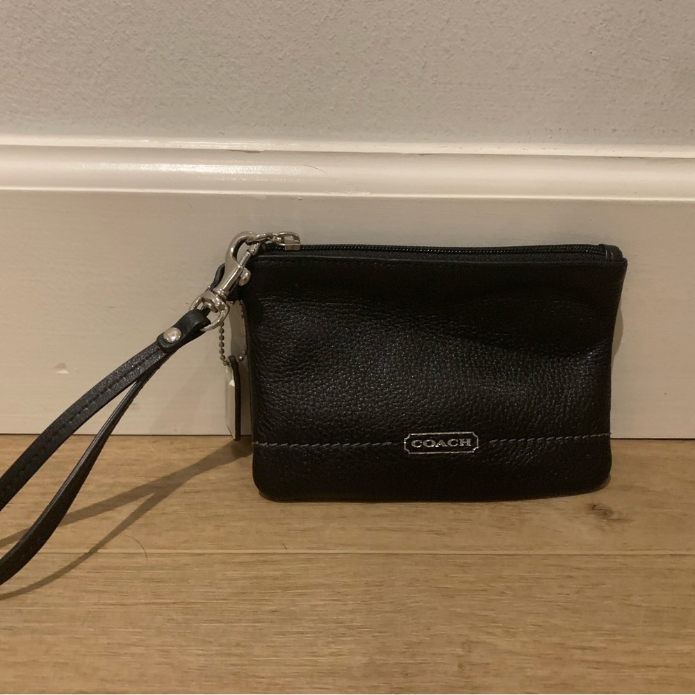 Small black Coach wristlet